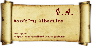 Vozáry Albertina névjegykártya